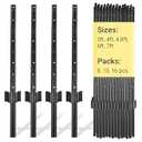Toriexon Metal Fence Posts, 3 FT Black Heavy Duty U Posts, No Dig T Posts for Fences Wire Mesh, Perfect for Temporary Fencing, Electric Fence Wire, Corner Anchor - 16 Packs