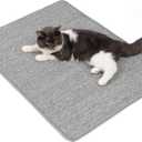 Cat Scratcher Mat,Natural Sisal Cat Scratch Pad with Hook&Loop Tape,Horizontal Floor Kitty Scratching Pads Rug for Indoor,Pet Furniture Protector for Couch&Carpets&Sofas, Large, Grey (1 Pack-L (31.5'' X 23.6"))