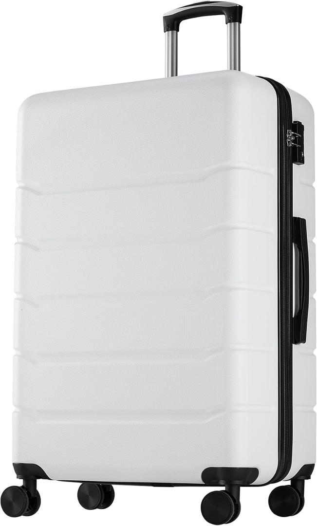 Checked Luggage, Expandable Suitcase with Spinner Wheels, 26x18x12in