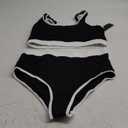 Tempt Me Women Black White Plus Size High Waisted Bikini Set Tummy Control Two Piece Swimsuit Full Coverage Sporty 2 Piece Bathing Suits 12 Plus