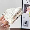 Skyseaco for iPhone 16 Pro Max Case Magnetic Compatible with MagSafe Cute Flower Phone Case Soft TPU Shockproof Phone Cover Full Camera Protection for Women Girls - White