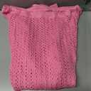 SISKIN Women's Bathing Suit Beach Cover Up Crochet Knit Tops Mesh Hollow Out Dress Drawstring Without Sexy Bikini (Pink, L)