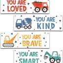 4 Pieces Construction Vehicles Decor Kids Room Wall Decor Wooden Sign - Motivational Wall Art For Kids Room Nursery Playroom Classroom(Sign-01)