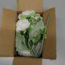 Mkono Peonies Artificial Flowers, Small Silk Flowers for Home Decor Indoor Fake Bouquet Faux Floral Arrangements Dining Table Centerpieces for Kitchen Party Decor White