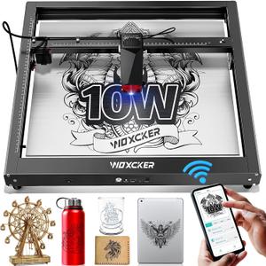 Laser Cutting and Engraving Machine, JL7 10W Laser Engraver, APP Supported, 0.01mm High Accuracy High Speed 400 * 400mm Size for Wood and Metal Leather Acrylic Glass Output Wattage: 10000mW