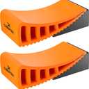 CARMTEK Camper Leveler 2-Pack Kit | Fit Curved RV Levelers with Wheel Chocks for Tight Dual Axle Trailers | Faster RV Leveling System Than RV Leveling Blocks | RV Accessories for Travel Trailers
