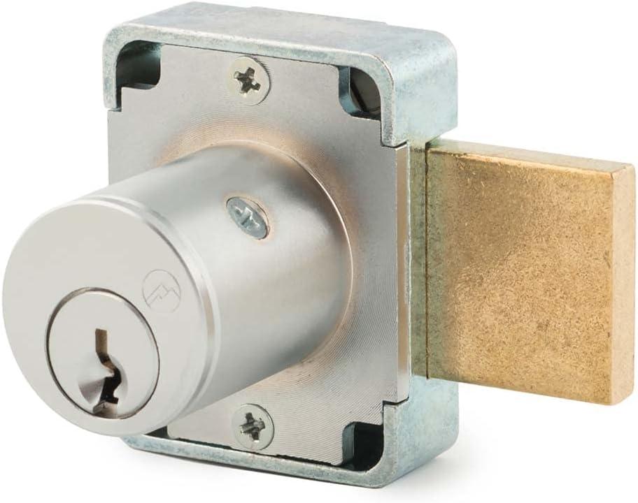 100DR Deadbolt Lock | 7/8 Chrome Key US26D | NATL KA915 Easily Rekeyable Cabinet Door Lock, Keyed Alike | Grade 1 Door Locks with Keys | Deadbolt Cabinet Locks | Cabinet Lock for Doors