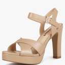 Abbleet Platform High Heels for Women Strappy Chunky Heels Sandals for Women Open Toe Block Heeled Sandals with Ankle Strap Summer Dress Shoes 6.5