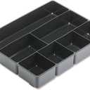 Rubbermaid Extra Deep Desk Drawer Director Tray, Plastic, 11.875 x 15 x 2.5 Inches, Black