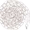 Giluta White Pendant Light Fixture Chain, Heavy Duty 19 Feet Metal Chandelier Chain Extension with Connection Locks, Hanging Chain for Fruit Basket Lantern Plant Supports to 65 lbs Maximum Weight