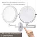 GURUN Rechargeable Makeup Mirror Wall Mounted with 3 Colors Mode LED Lights 7X Magnification,4000mAh Rechargeable Battery,8 Inch Touch Screen Vanity Mirror for Bathroom,Chrome Finish