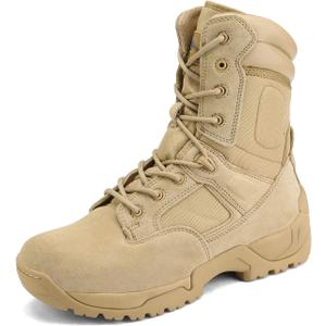 NORTIV 8 Men's Military Tactical Work Boots Hiking Motorcycle Combat Boots Response (7, Sand)