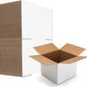 HORLIMER 40 Pack 5x5x5 Shipping Boxes, White Corrugated Cardboard Box for Mailing, Packaging, Small Business