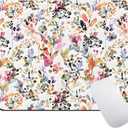 Watercolo Flowers Mouse Pad, Floral Patterns Mousepad for Desk. Premium-Textured Mouse Mat, Non-Slip Rubber Base Mousepad for Laptop, Computer & Pc