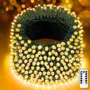 XURISEN 403FT 1000 LED String Lights Outdoor Green Wire Christmas Lights 8 Modes & Timer Waterproof Fairy Lights Plug in for Party, Wedding, Yard, Garden, Indoor/Outdoor Decorations(Warm White)