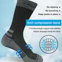 suaskk Men's Crew Work Boot Socks, Thick Cushioned Moisture Wicking Hiking Sock 3/4 Pairs (12-15)