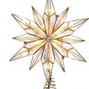 Kurt Adler 10-Light 12-Point Capiz Star and Center Gem Treetop