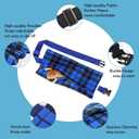 2 x Small Animal Sling Carrier,Small Animal Bag for Bearded Dragons Lizards and Reptile with Adjustable Strap Tow Rope 3 Sizes Pack + Small Animal Sling CarrierBlue Grid