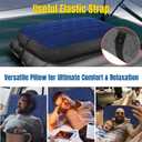 TREKOLOGY Camping Pillow - Large Inflatable (24"x15") for Home-Like Comfort, Portable & Ergonomic, Easy to Clean, Durable & Leak-Proof, Removable Strap for Secure Fit  ALUFT Ultra (Blue)