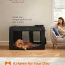 Feandrea 48 Inches Collapsible Soft Dog Crate, Portable Travel Dog Crate for Indoor and Outdoor Use, Dog Carrier Kennel with Safety Zippers, for Living Room, Car, Travelling, Camping, Black UPDC12H