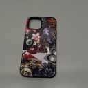 Compatible with iPhone 12 Pro Max Case - Dual-Layer Protection, Hard Shell with Silicone Interior,Slim Scratch Resistant Shockproof for Woman Men - Leopard Print Retro Collage