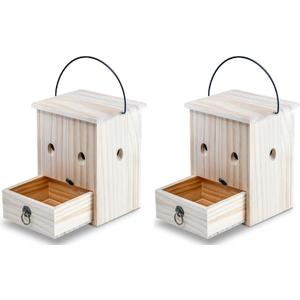 Carpenter Bee Traps for Outside 2PACK– Durable, Weather-Resistant, Eco-Friendly Wooden Wasp Trap for Outdoor Use
