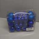 50pcs Christmas Ball Ornaments Navy Blue Small Shatterproof Christmas Tree Decorations Xmas Tree Christmas Ornaments Balls with Hanging Loop for Christmas Wedding Holiday Party Wreath Home Decor