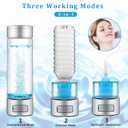 6000 PPB Hydrogen Water Bottle,3 Minutes Portable Hydrogen Water Generator, Alkaline & Glass Hydro Water Machine,Upgraded SPE/PEM,LED Display & Exhaust Hole, for Travel,Sports,Home,Office (Silver)