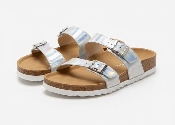 Jbeaches Women's Shoes, Silver, Footbed, Size 2