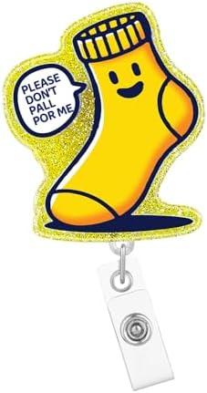 Pack of 3, Arakulago Nurse Medical Badge Reel Retractable Nursing Assistant Funny Please Don't Fall for Me RN CNA Badge Holder with ID Clip Accessories Glitter Acrylic Name Badge Clip Hospital ID Card JK63O