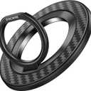 SYNCWIRE Carbon Fiber Magnetic Phone Ring Holder for MagSafe - Magnet Phone Grip Stand with 360 Rotation & Reinforced Hinge Compatible with iPhone 16 15 14 13 Pro Max Plus MagSafe Accessories