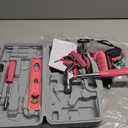 Hi-Spec 35-Piece Tool Kit with 3.6V USB Small Electric Screwdriver Set, Pink Drill Set for Women, Tool Kit for Home