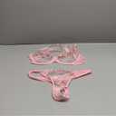 Lilosy Sexy Floral Embroidered Flower Mesh Underwire Push Up Lingerie Set (Pink)