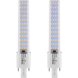 GX23 Base LED Bulbs 13W CFL Equivalent,2-Pin PL Horizontal LED Light,3 Color Selectable Warm White//Neutral White/Cool White/ 360 Beam,100277V Plug-and-Play,CFL Replacement,2 Pack. (GX23)