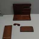 TESLYAR Wood Phone Docking Station for Men - Desktop or Nightstand Organizer - Birthday Gifts for Men, Dad - Anniversary Idea from Wife - Key Holder, Stand Wallet, Watch & Essentials (Bourbon Brown)