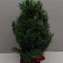 National Tree Company 24 in PreLit Majestic Fir Mini Artificial Christmas Tree, 35 Warm White LED Lights, 71 Tips, Red Cloth Base, Timer, Green