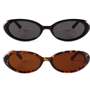 JUDOO Tiny Small 90s Sunglasses for Women Men Retro Oval Tinted Glasses 2 Pack