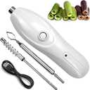 Zucchini Corer Tool Portable Vegetable Corer Cordless, Electric Scraping Scale Machine Scraper With 2 Cutter Head, Stainless Steel Rechargeable Fruit Digging, Professional Remover Tool Veggie Drill