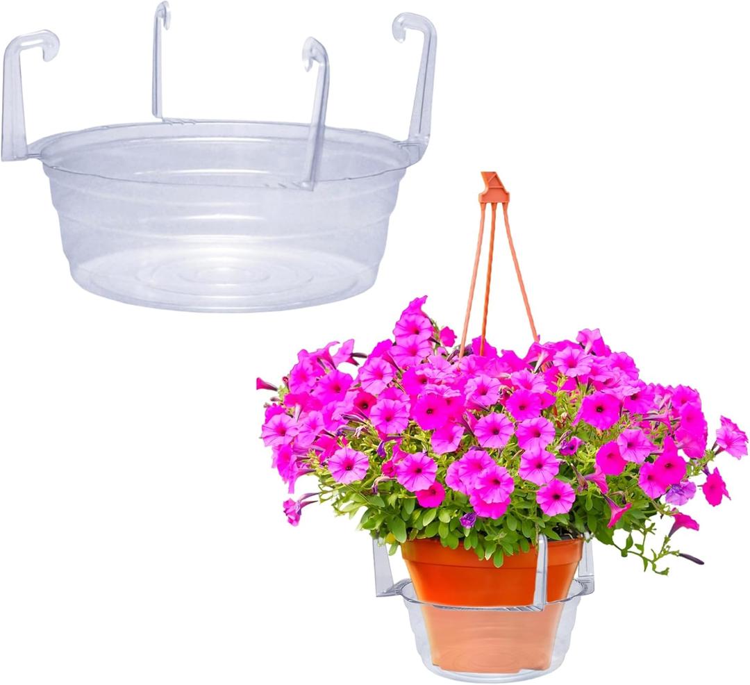Curtis Wagner Plastics Hanging Basket Drip Pan, Clear, 12 Inch