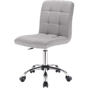 Desk Chair, Contemporary Style, Office Chair, Work Chair, Light Grey, Fabric, Metal, Height Adjustable, Rotatable