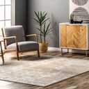 nuLOOM Smoky 8 x 10 (ft) Loomed Beige Rectangular Indoor Abstract Area rug