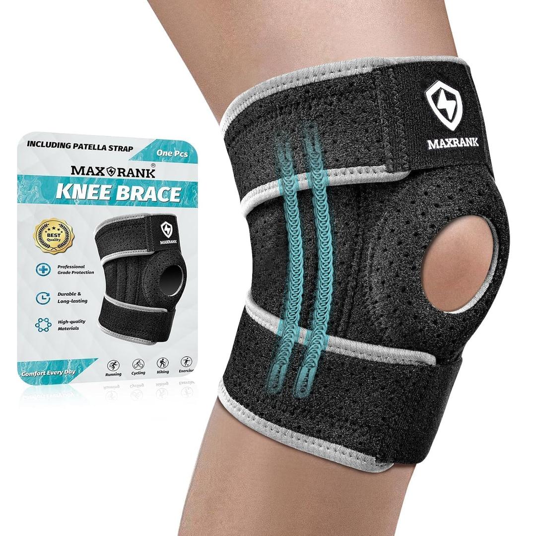 Knee Brace with Side Stabilizers - Adjustable Knee Support with Patella Gel Pad, Knee Wraps for MCL Osteoarthritis Meniscus Tear, Arthritis, ACL, Pain Relief, Working, Men & Women