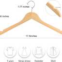 TOPIA HANGER Wooden Hangers 30 Pack, 0.28-inch Slim & Durable Clothes Hangers Space Saving, Natural Wood Hanger with 360Swivel Hook and Non-Slip Shoulder Notches for Coat,Shirt, Camisole, Dress-CT51N
