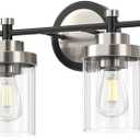 VONLUCE Vanity Lights for Bathroom, 4-Light Bathroom Light Fixtures Over Mirror, Black & Nickel Vanity Lights for Bathroom