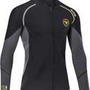 Wetsuit Top Men's 1.5mm Neoprene Wetsuits Jacket, Front Zipper Long Sleeves Diving Suit for Swimming, Snorkeling, Scuba Diving, Surfing (Black, S)