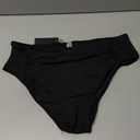 Talisea Women Full Coverage Bikini Bottoms - Mid Rise Bathing Suit Ruched Swim Bottom Swimsuit Swimwear (Large, Black)