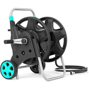 Garden Hose Reel for Outside,Hold Up to 100-120 ft of 5/8 Hose,Metal Hose Reel Cart with Adjustable Armrests and 2 Wheels,Durable Water Hose Holder for Garden, Yard, Lawn