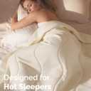 Cooling Comforter Full/Queen Size - Cooling Blanket for Hot Sleepers & Night Sweats - Summer Comforter for Full & Queen Size Beds - Soft, Cozy, Breathable Cold Blanket for Sleeping - 90x90 (Off White)