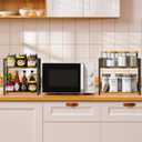 RUILALIFE Coffee-Bar-Station-Organizer Shelf for Countertop, 2 Tiers Kitchen Counter Shelf Riser, Wooden Spice Rack Organizer, Coffee Bar Accessories(Rustic Brown, Large)
