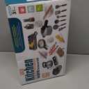 61Pcs Kids Kitchen Toy Accessories Set, Toddler Pretend BBQ Cooking Playset with Pots and Pans, Utensils Cookware, Cut Play Food Set, Toy Vegetables, Play Kitchen for Girls and Boys (Pink)